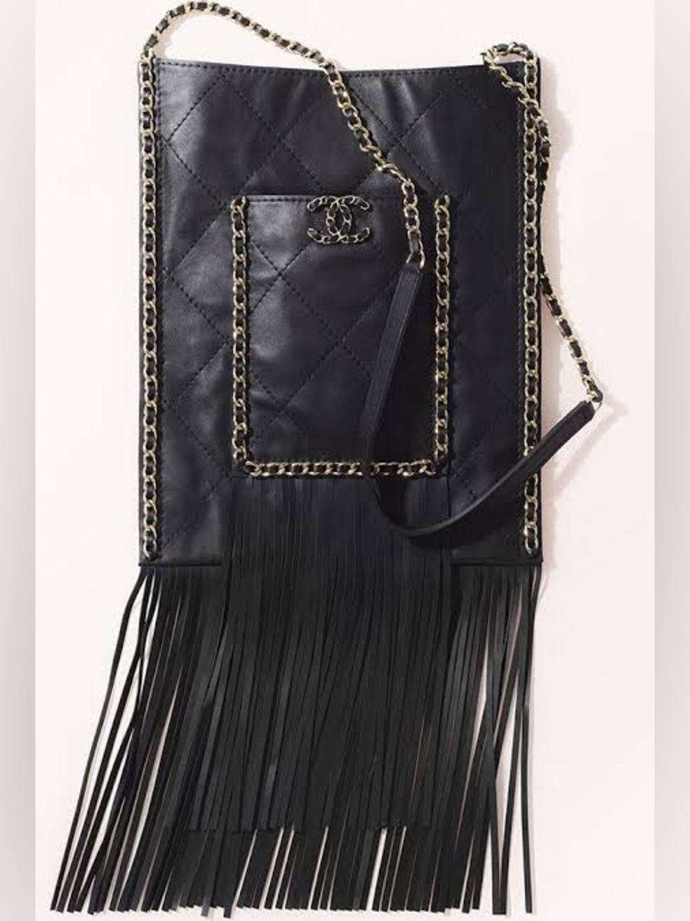 Chanel 2022 Cruise Small Fringe Crossbody Hobo Quilted Classic Bag